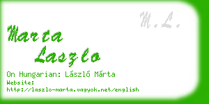 marta laszlo business card